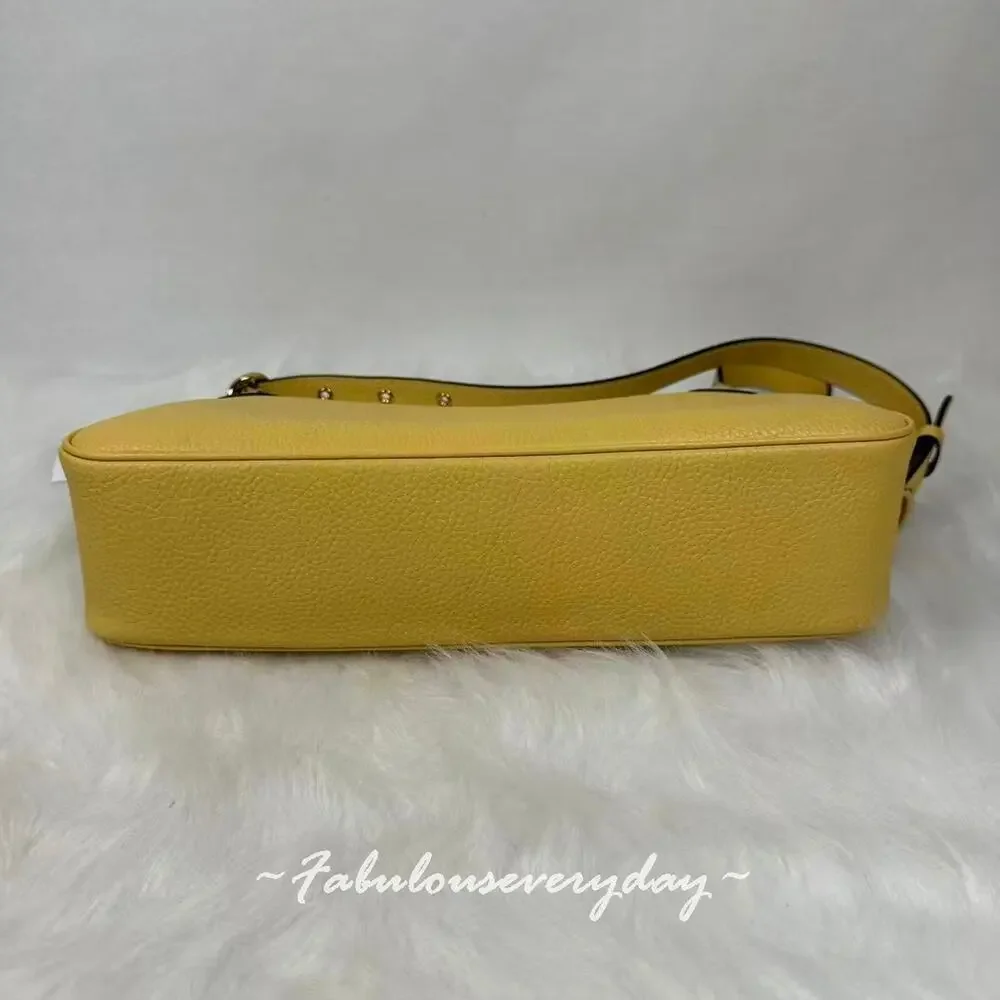 Coach Ella Small Shoulder Bag Crossbody In Leather/Gold/Soft Yellow CDV36 NWT